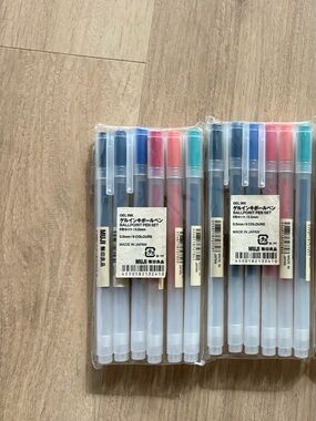 Muji Gel Ink Pen Collection - 2 Multicolor Sets (12 pens total)